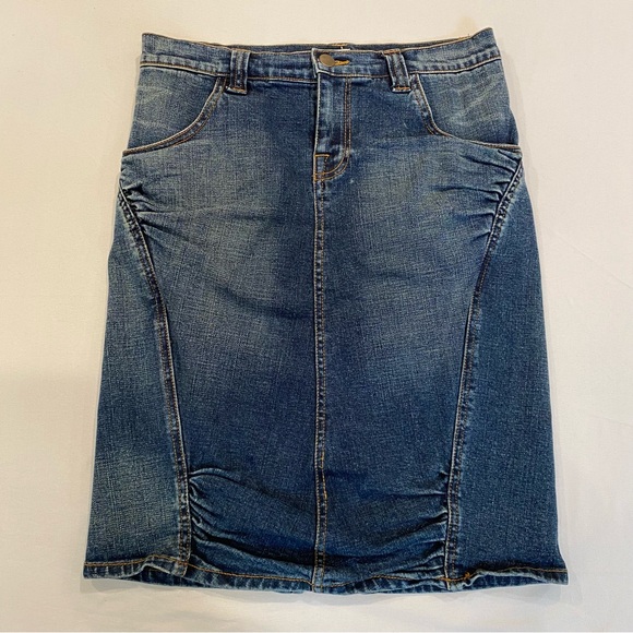 Vintage Cache Y2K Denim Blue Women's Mini Skirt, Size 6 28" Waist - Picture 1 of 5